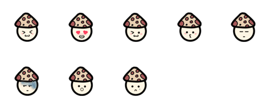 [LINE絵文字]Cute mushroomsの画像一覧