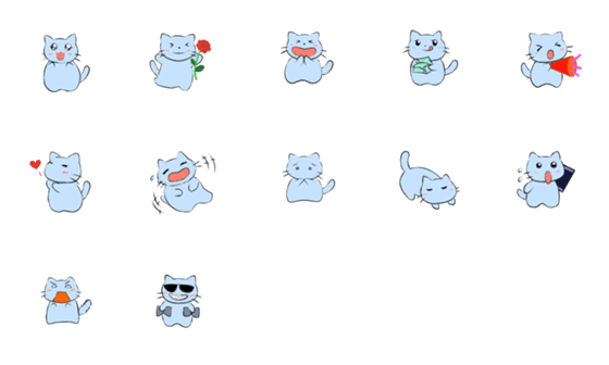 [LINE絵文字]Neko Emoji1の画像一覧