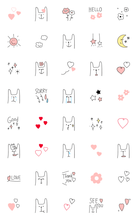 [LINE絵文字]cute詰め合わせ♡の画像一覧