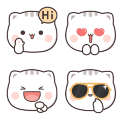 [LINE絵文字] Cutie Cat-Chan Emojiの画像