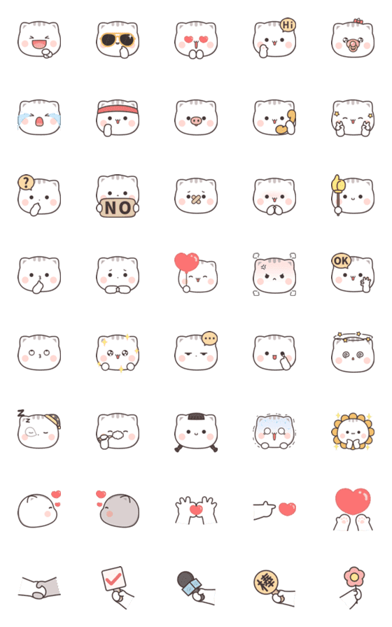 [LINE絵文字]Cutie Cat-Chan Emojiの画像一覧