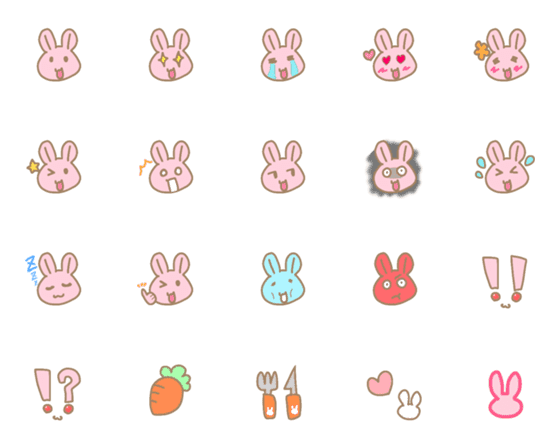 [LINE絵文字]It's a cute original rabbit stamp！の画像一覧