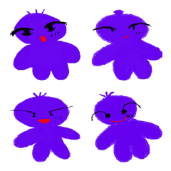 [LINE絵文字] purple baby emoticonの画像