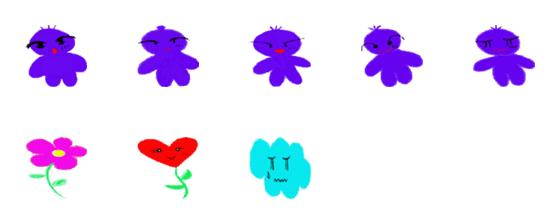 [LINE絵文字]purple baby emoticonの画像一覧