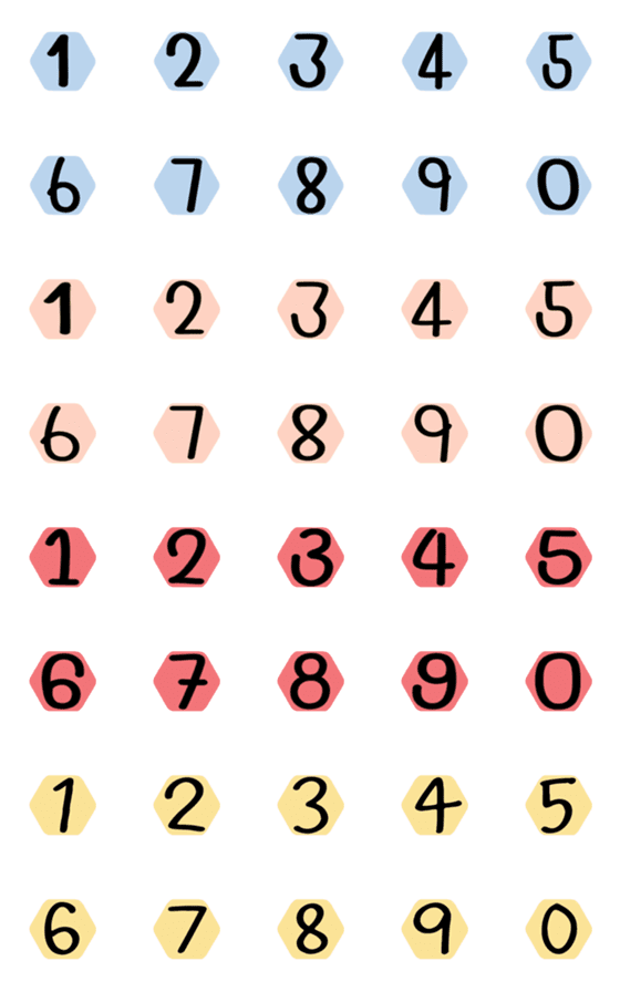 [LINE絵文字]pastel numbers mojiの画像一覧