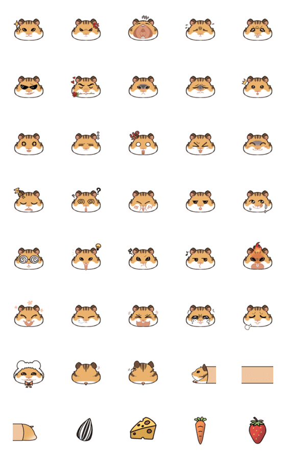 [LINE絵文字]Oleang the fluffy Hamsterの画像一覧