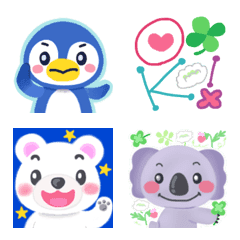 [LINE絵文字] ポップで優しい動物たちの絵文字の画像