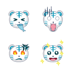 [LINE絵文字] animal white tiger cuteの画像