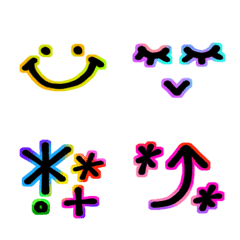 [LINE絵文字] 使いやすいネオン絵文字の画像