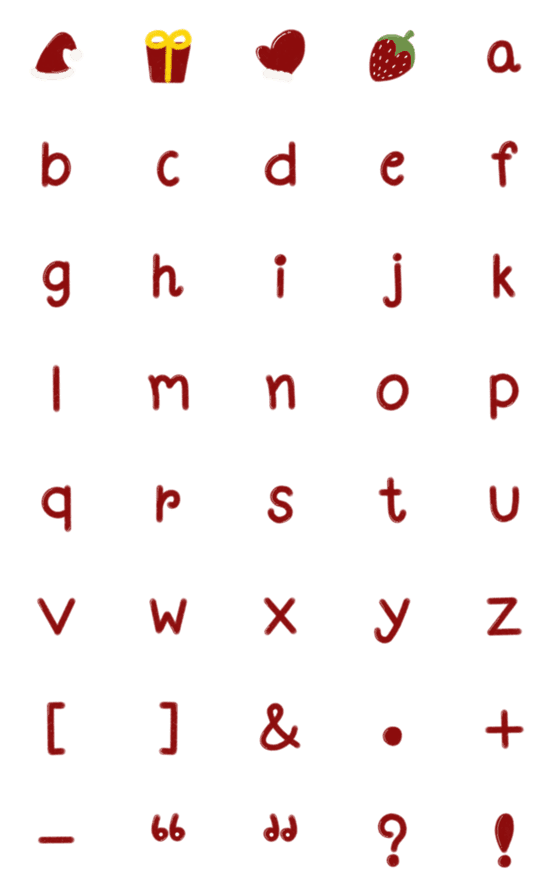 [LINE絵文字]Red English Alphabets a-zの画像一覧