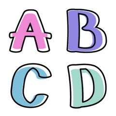 [LINE絵文字] Cute colorful font (animated emoji)の画像