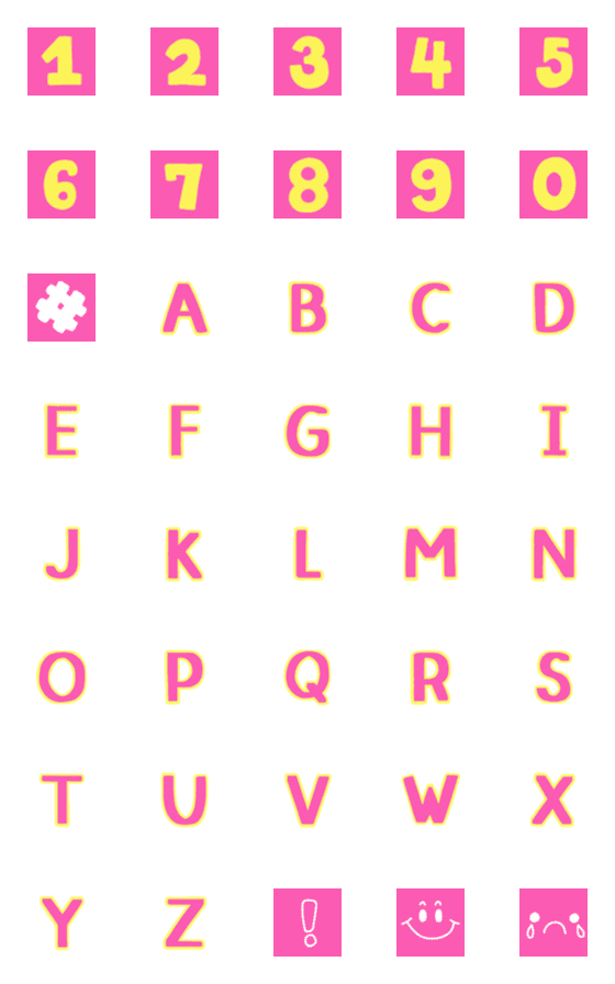 [LINE絵文字]alphabet x numberの画像一覧