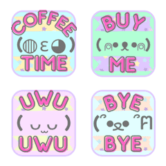 [LINE絵文字] PASTEL Cute-Kaomoji (Animated Emoji)の画像