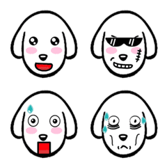 [LINE絵文字] BB Cutes_White Dog_Emojiの画像