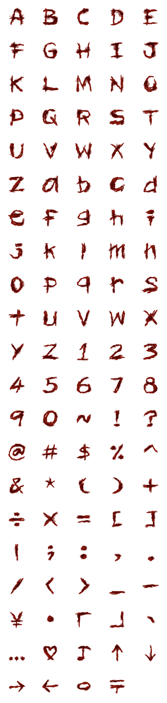 [LINE絵文字]Scary Blood Font 3の画像一覧