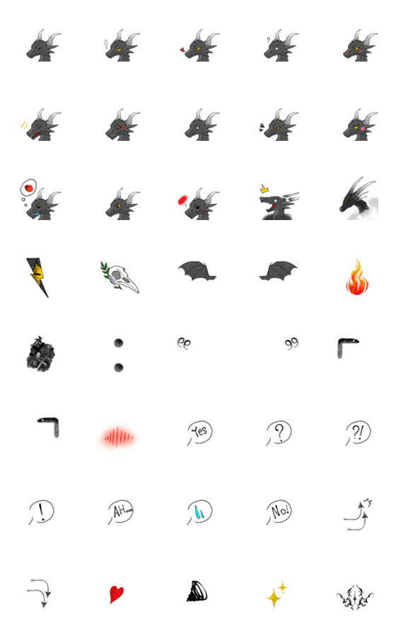 [LINE絵文字]Kingler Minashi Dragon Emojiの画像一覧