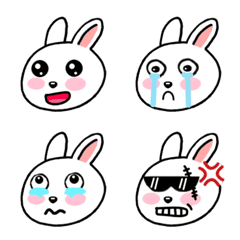 [LINE絵文字] BB Cutes_White Rabbit_Emojiの画像