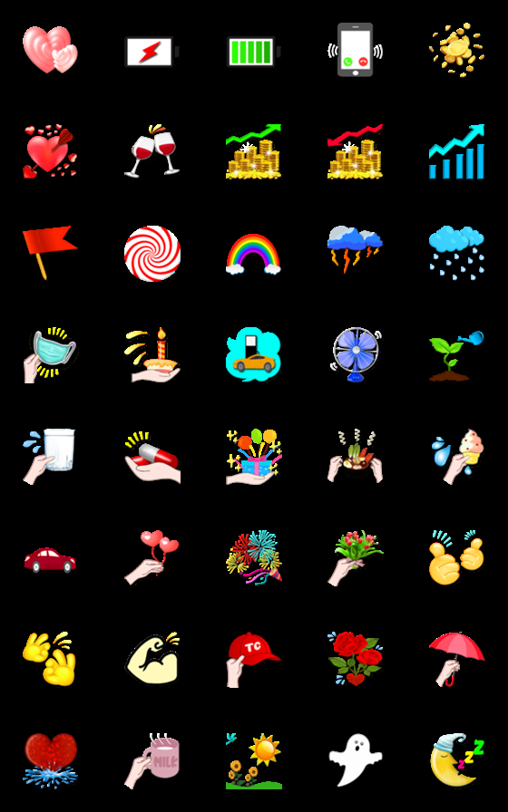 [LINE絵文字]Colorful Labels:Everything(Emoji)2Dukdikの画像一覧