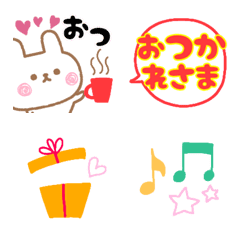 [LINE絵文字] やさしいカラーのウサえも♥の画像