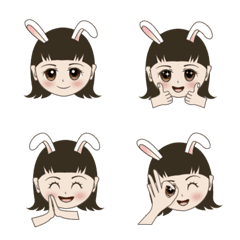 [LINE絵文字] Cute Rabbit is coming！の画像