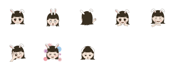 [LINE絵文字]Cute Rabbit is coming！の画像一覧