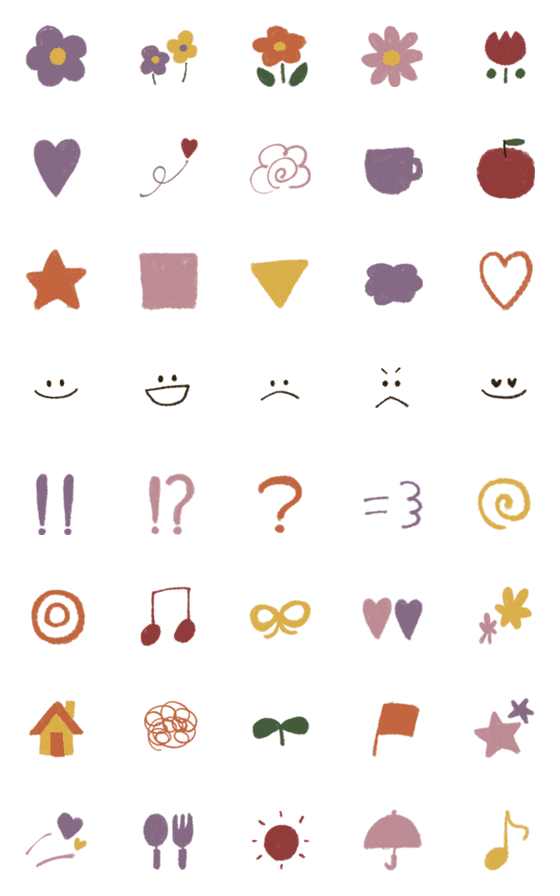 [LINE絵文字]simple soft color emojiの画像一覧