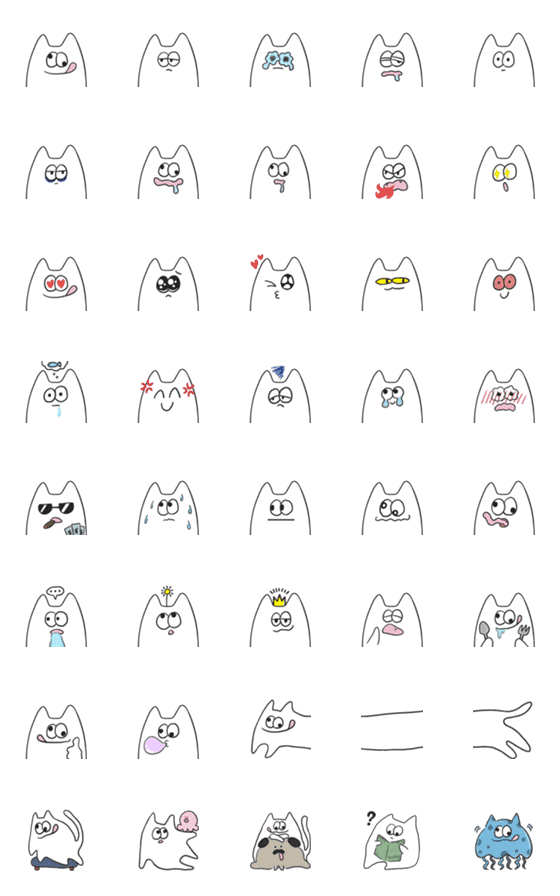 [LINE絵文字]Lazy Cat A-Bunの画像一覧