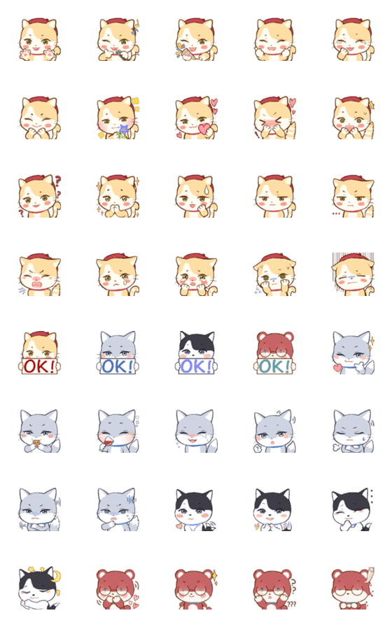 [LINE絵文字]Ginger Cat Emojiの画像一覧