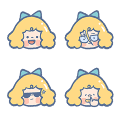 [LINE絵文字] Blonde little girl (cute expression)の画像