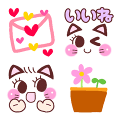 [LINE絵文字] 大人かわいいネコ？の絵文字♡の画像