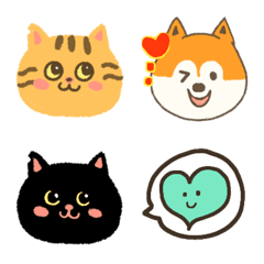 [LINE絵文字] いぬとねこ絵文字の画像