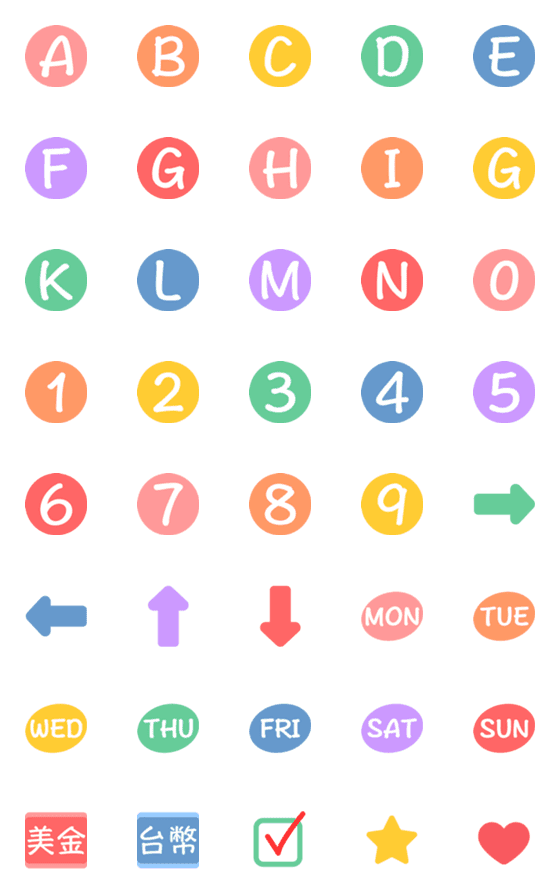 [LINE絵文字]Number Letter ＆ iconの画像一覧