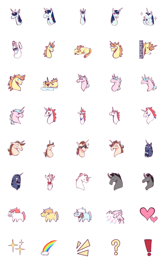 [LINE絵文字]Unicorns friendsの画像一覧