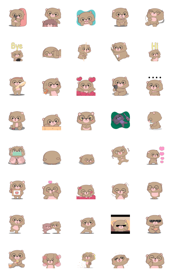 [LINE絵文字]Little bear : Animated emojiの画像一覧