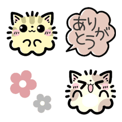 [LINE絵文字] もちねことフキダシのえもじの画像