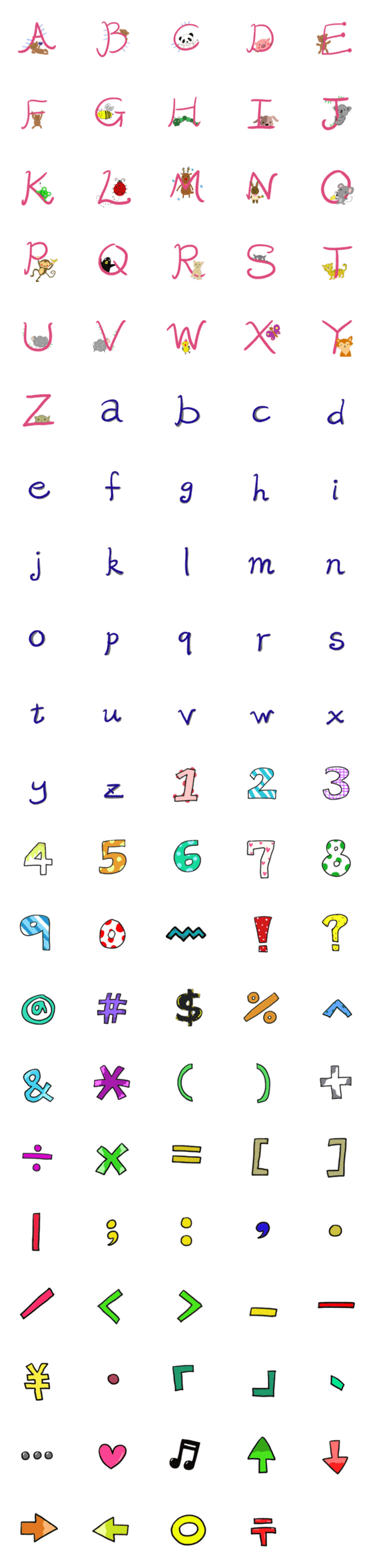 [LINE絵文字]Useful letters ＆ numbersの画像一覧