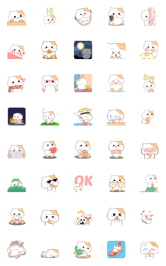 [LINE絵文字]Berry the cute cat : Animated emojiの画像一覧