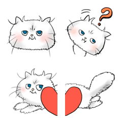 [LINE絵文字] ペルシャ猫(チンチラシルバー)の絵文字の画像