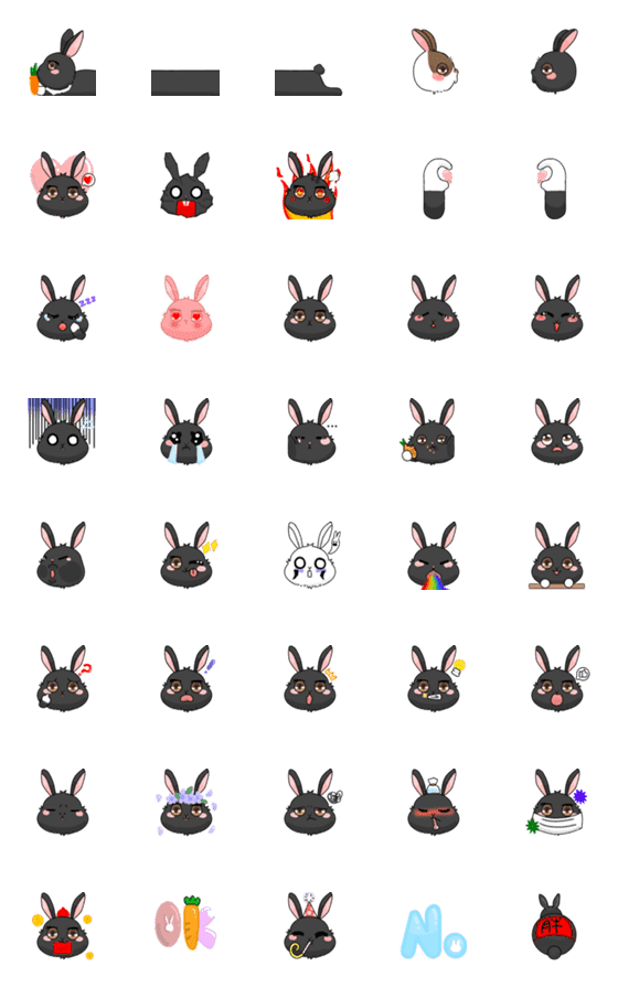 [LINE絵文字]A cute rabbit Bubuの画像一覧