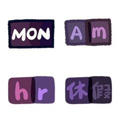 [LINE絵文字] Cute hand account (blue/purple/black)の画像