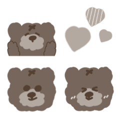 [LINE絵文字] 茶色のもこもこクマさん(シンプル)の画像