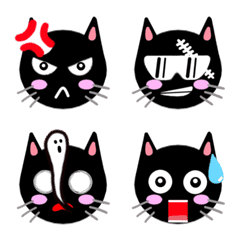 [LINE絵文字] BB Cutes_Black Cat_Emojiの画像