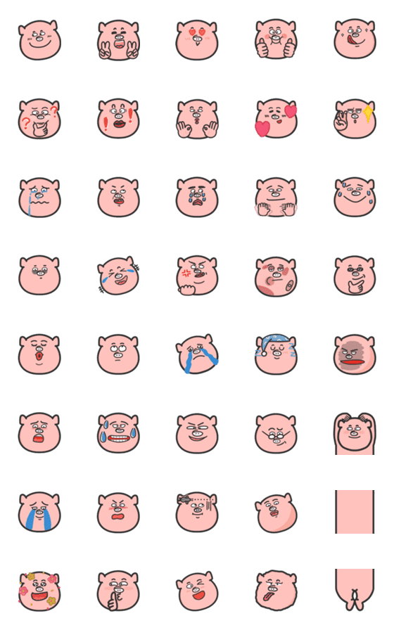 [LINE絵文字]Hey Pig！ Emoji  re-releaseの画像一覧