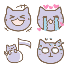 [LINE絵文字] ゆるねこ♡むらさき①の画像