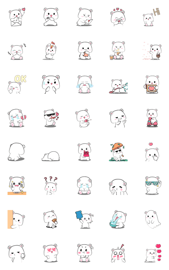 [LINE絵文字]White Mouse 3 : Emojiの画像一覧