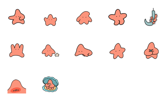 [LINE絵文字]Pink starfishの画像一覧