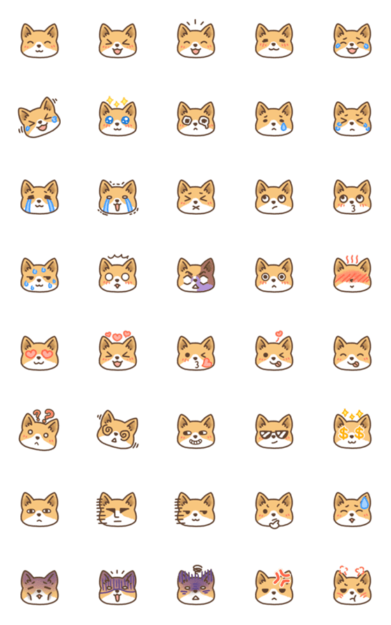 [LINE絵文字]Huangs Welsh Corgi Mimi-expression1の画像一覧