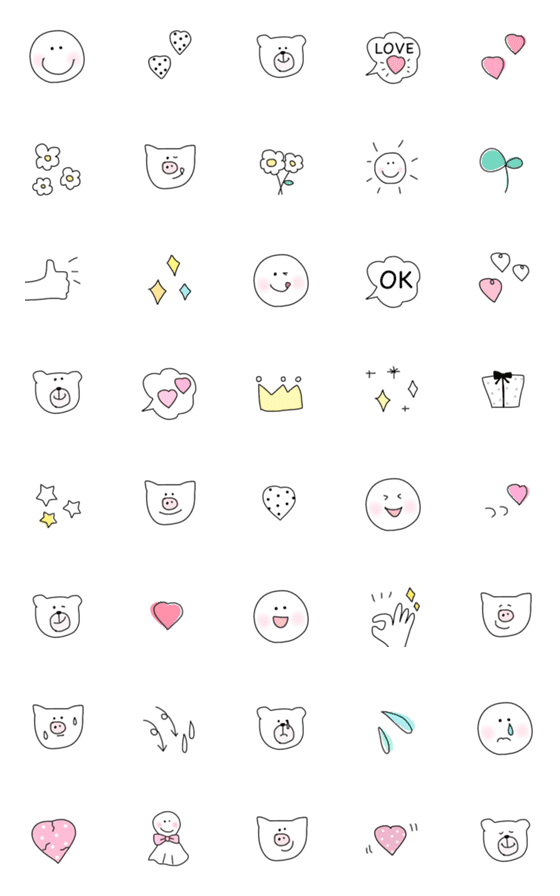 [LINE絵文字]cute♡絵文字♡の画像一覧