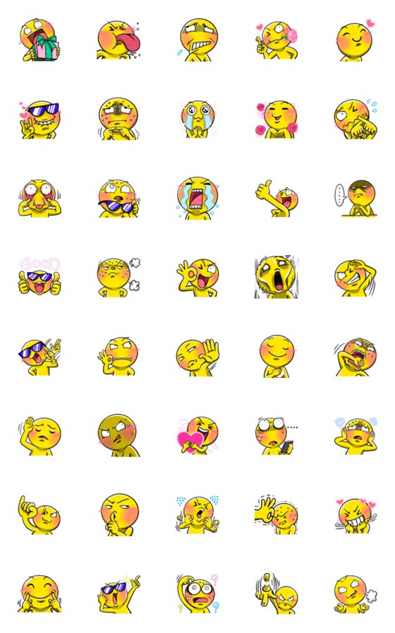 [LINE絵文字]Yellow Egg.2 Emoji so cute.の画像一覧