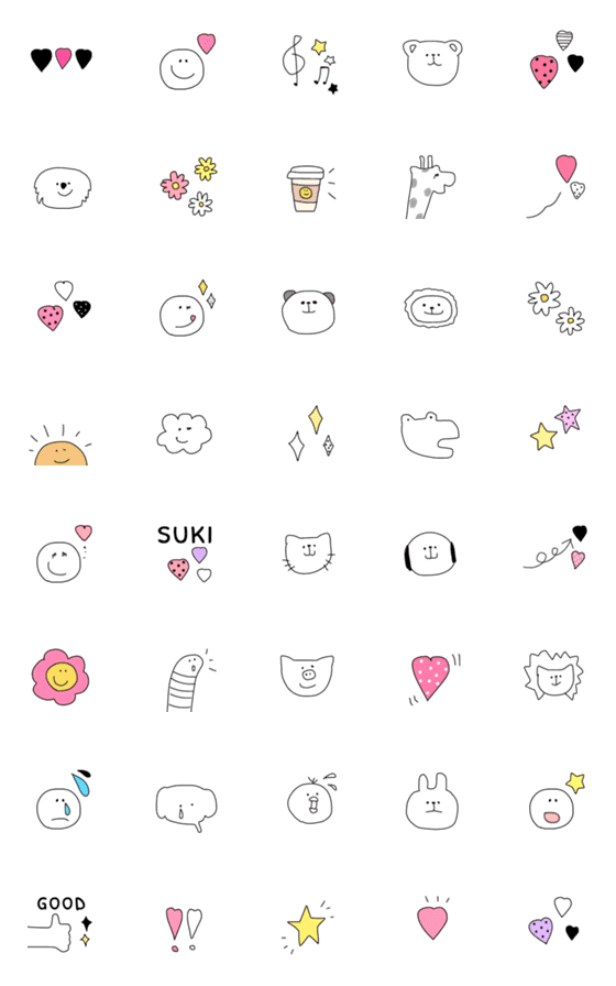 [LINE絵文字]cute♡絵文字♡♡の画像一覧